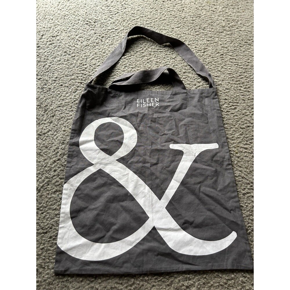 Eileen Fisher Tote Bag Gray Organic Cotton Reusable Double Handle